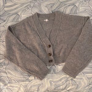 Garage Heather Gray Cropped Women's Cardigan